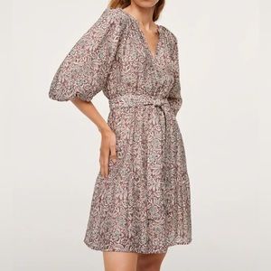 Mango Floral Mini Dress - Pink and White